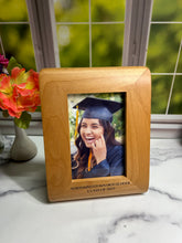 Load image into Gallery viewer, Alder Wood Engraved Graduation Photo Frame