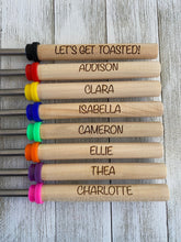 Load image into Gallery viewer, Set of 8 Engraved Roasting Sticks