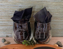 Load image into Gallery viewer, Stemless Wine Glasses w/Wreath Monogram Design