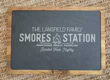 Load image into Gallery viewer, Engraved S'mores Board & Set of 8 Roasting Sticks