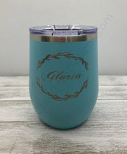 Load image into Gallery viewer, Engraved Name/Monogram 12 oz Wine Tumbler (9 designs and 15 additional colors!)