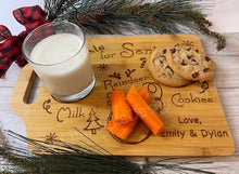 Load image into Gallery viewer, Personalized Bamboo Santa Cutting Board