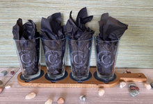 Load image into Gallery viewer, Custom Beer Flight Paddle w/Optional Matching Pint Glasses