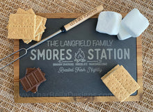 Load image into Gallery viewer, Engraved S'mores Board & Set of 8 Roasting Sticks