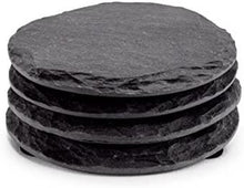 Load image into Gallery viewer, Custom Round Slate Coasters (set of 4)