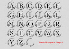 Load image into Gallery viewer, Design 1: Wreath Monogram