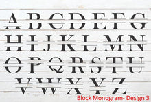 Load image into Gallery viewer, Design 3: Block Monogram