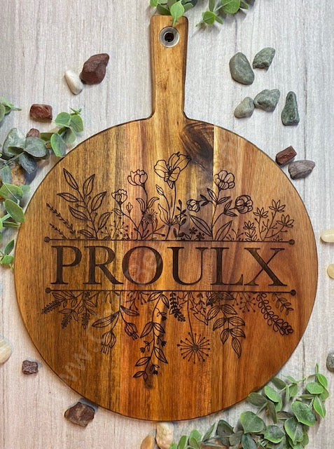 Personalized Solid Acacia Wood Kitchen Sign/Cutting Board
