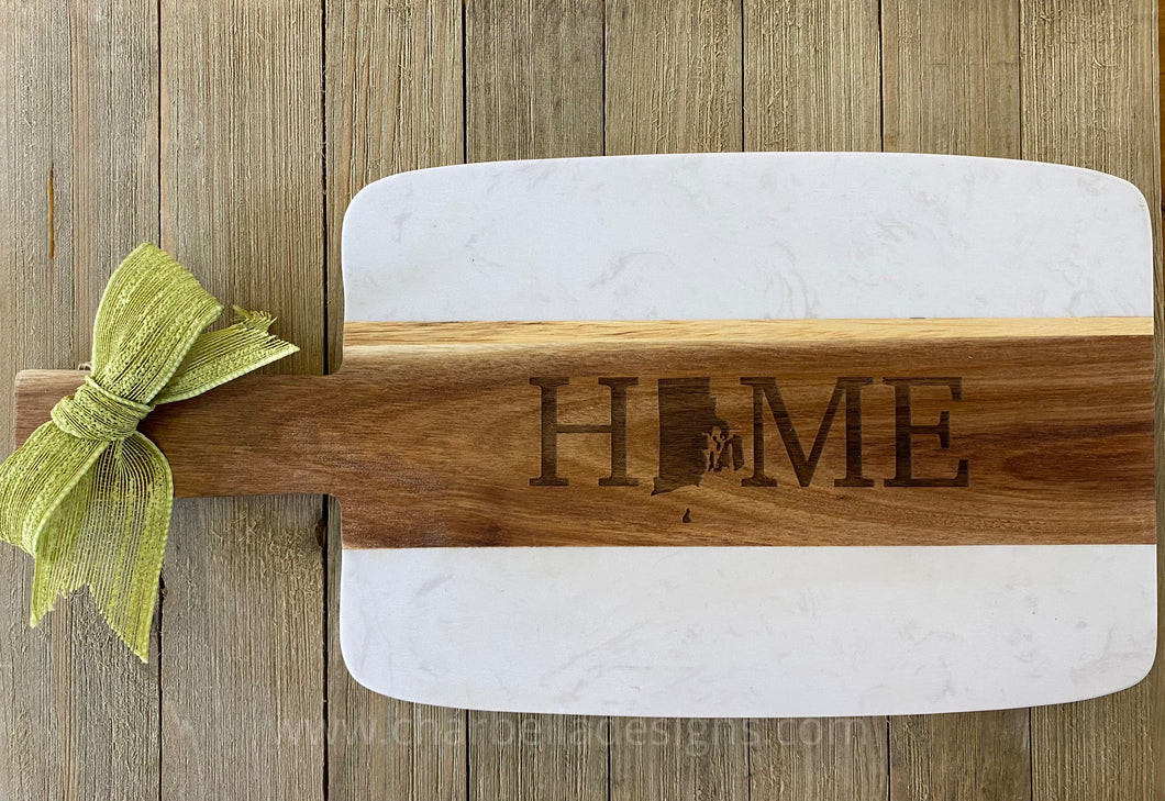 Marble/Wood Engraved Home State Cutting Board