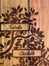 Load image into Gallery viewer, Personalized Solid Acacia Wood Kitchen Sign/Cutting Board w/Family Names
