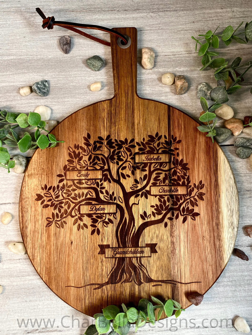 Personalized Solid Acacia Wood Kitchen Sign/Cutting Board w/Family Names