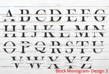 Load image into Gallery viewer, Design 3: Block Monogram
